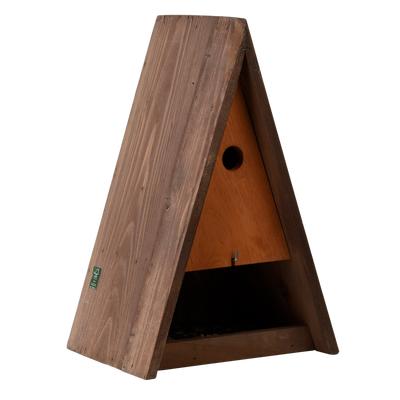 Casita Triangular para Pajaros con Comedero